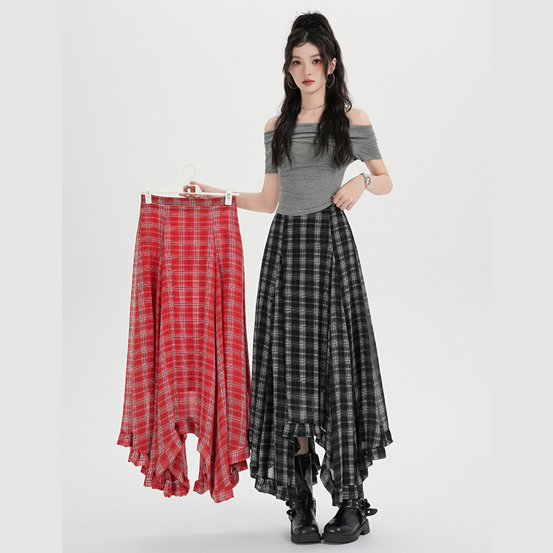 Spring and summer retro skirt vacation long skirt for women