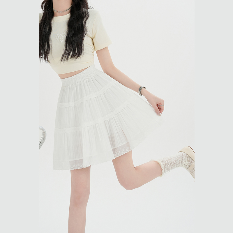 Elastic splice short skirt spring and summer skirt