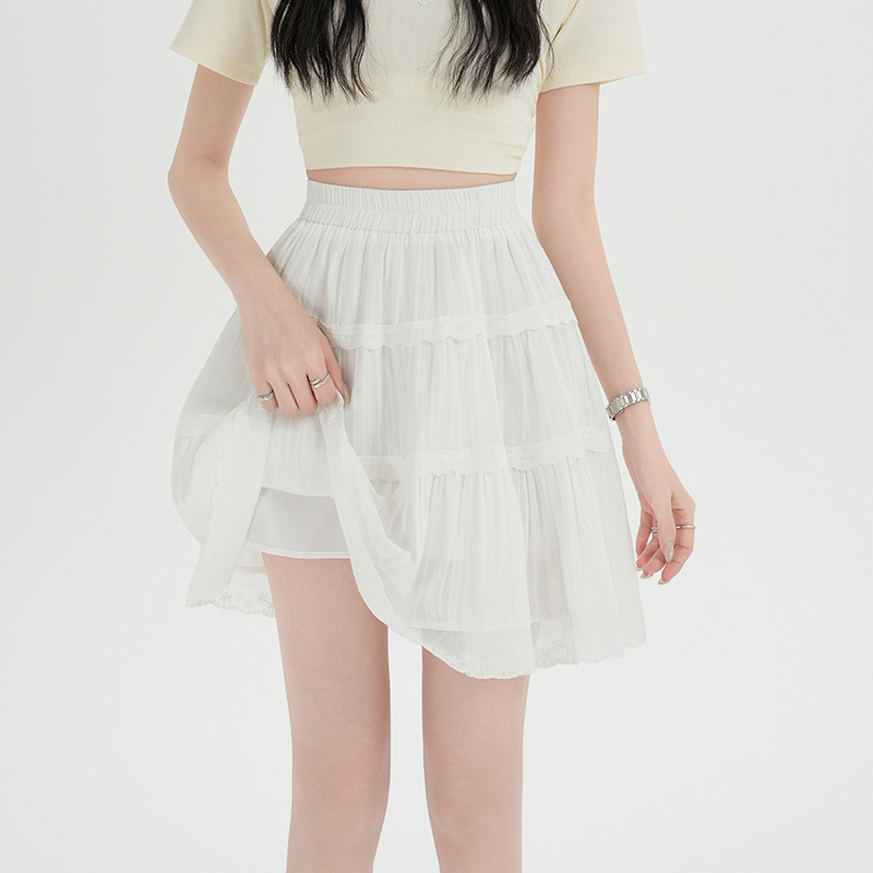 Elastic splice short skirt spring and summer skirt