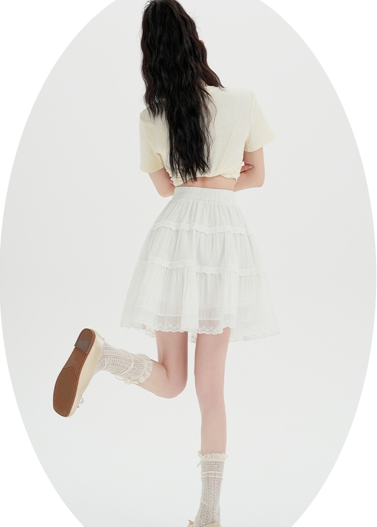Elastic splice short skirt spring and summer skirt
