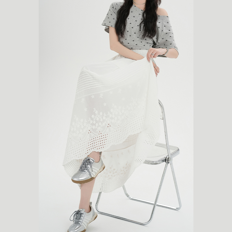 Hollow long long skirt France style skirt for women