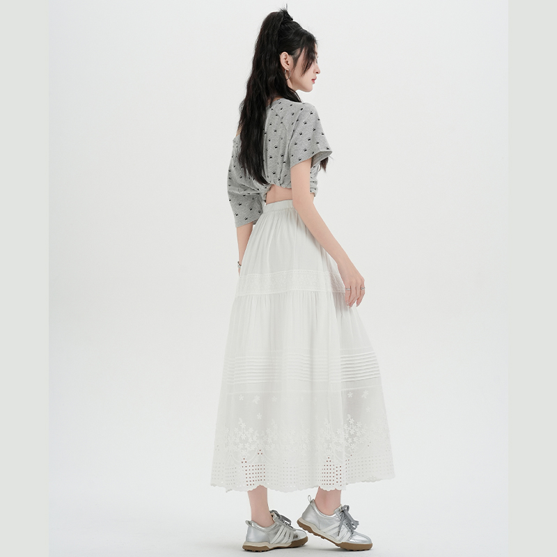 Hollow long long skirt France style skirt for women