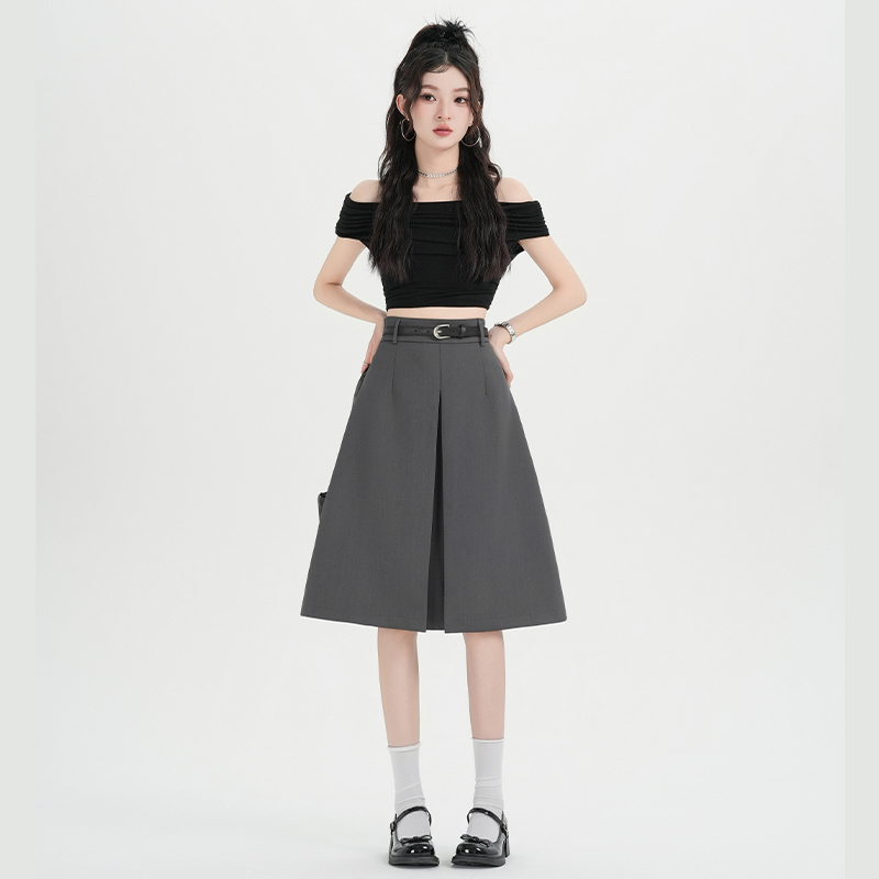 High waist skirt A-line business suit for women