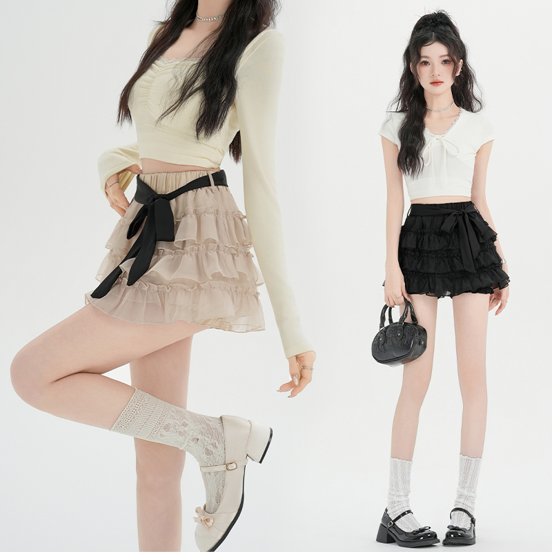 Cake bow short skirt sweet style skirt for women