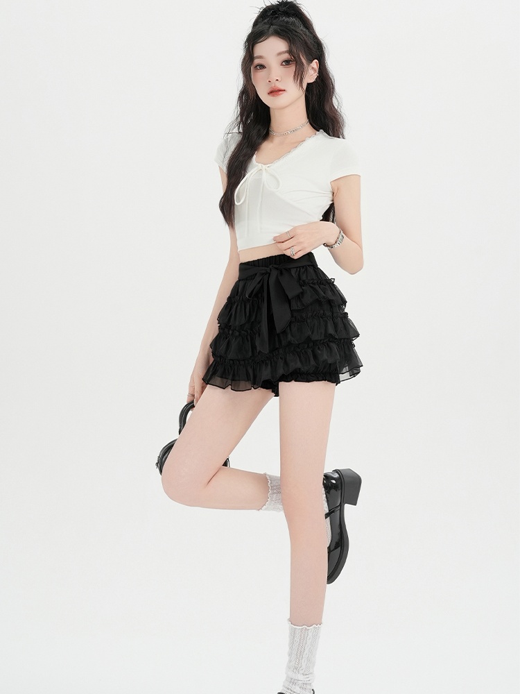 Cake bow short skirt sweet style skirt for women