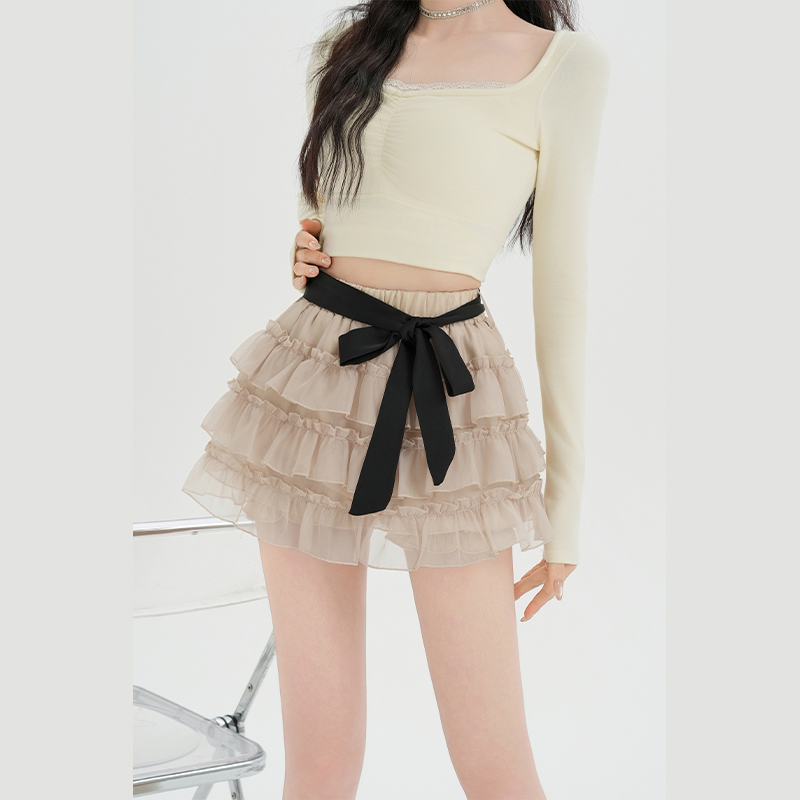Cake bow short skirt sweet style skirt for women