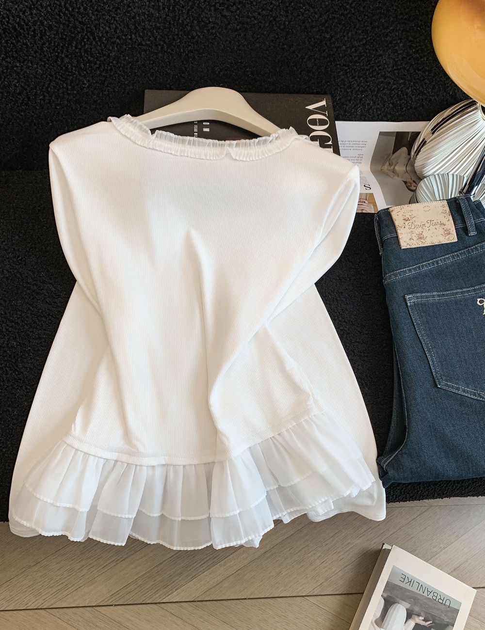 Bottoming Korean style cardigan white tops for women