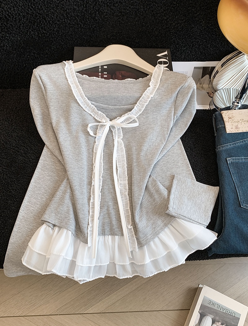 Bottoming Korean style cardigan white tops for women