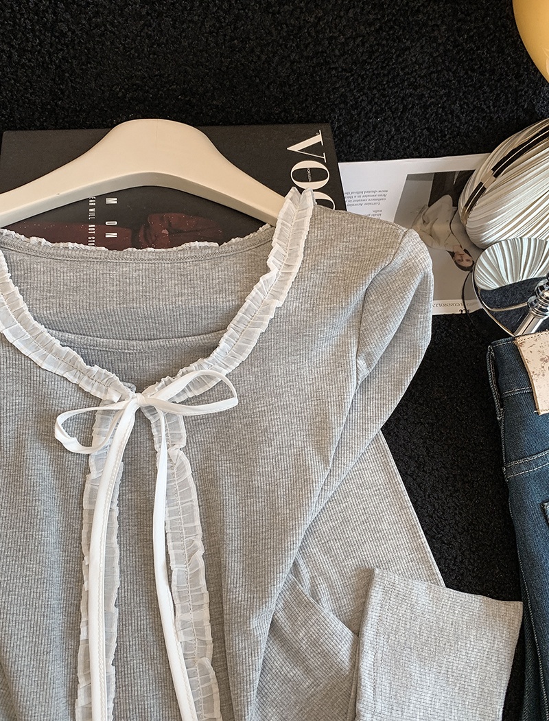 Bottoming Korean style cardigan white tops for women