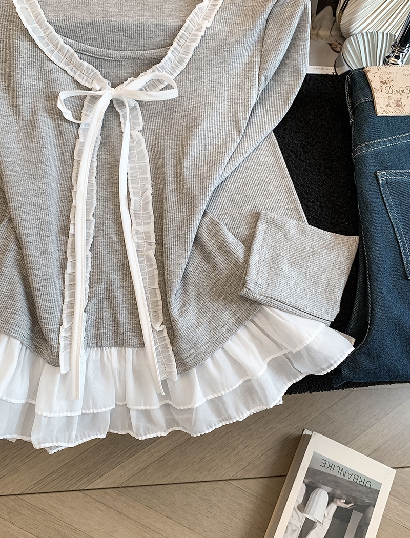 Bottoming Korean style cardigan white tops for women