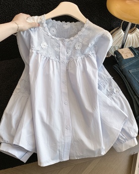 Korean style unique tops loose spring shirt for women