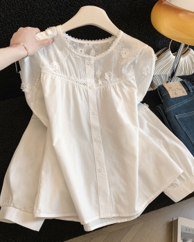 Loose lace tops long sleeve Korean style small shirt