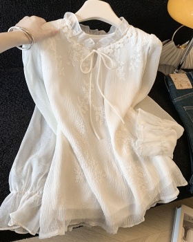 Frenum tender long sleeve tops white lace shirt for women