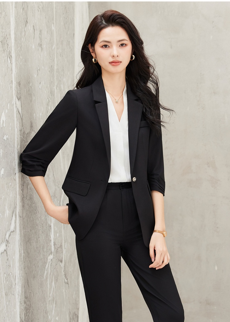 Summer business suit thin suit pants a set for women