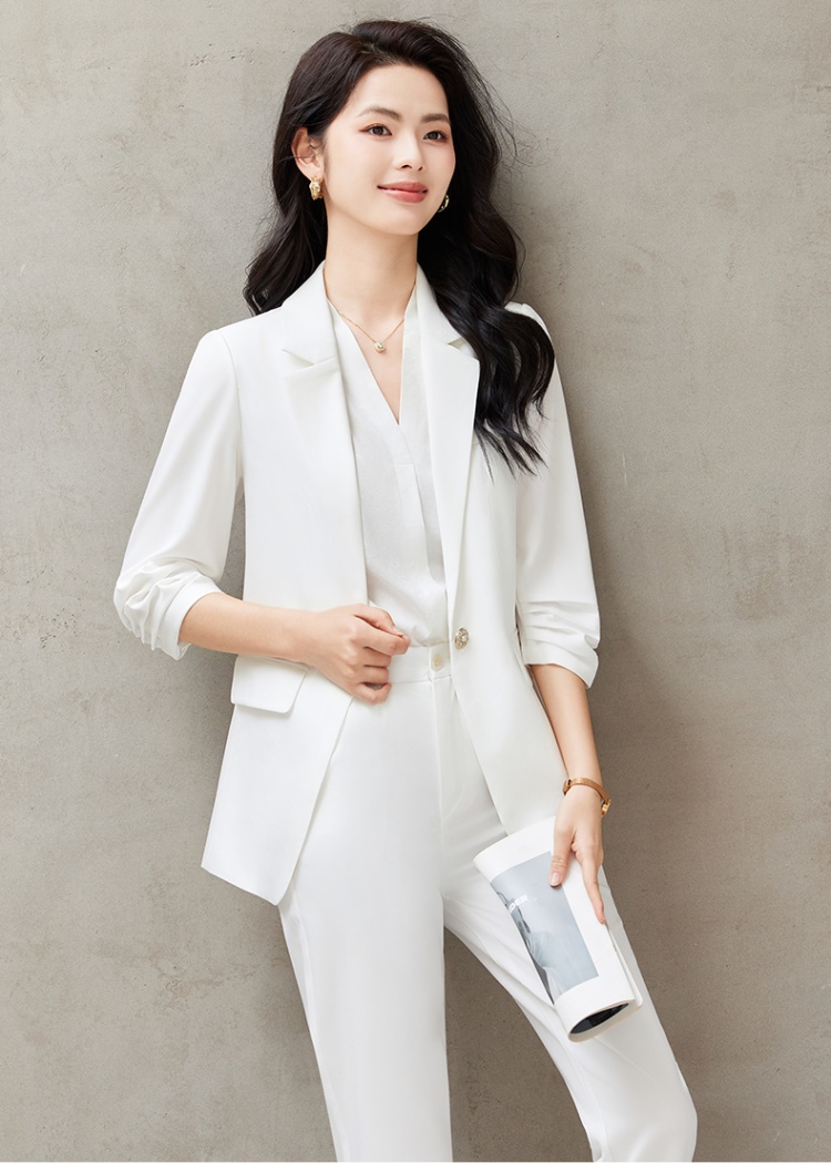 Summer business suit thin suit pants a set for women