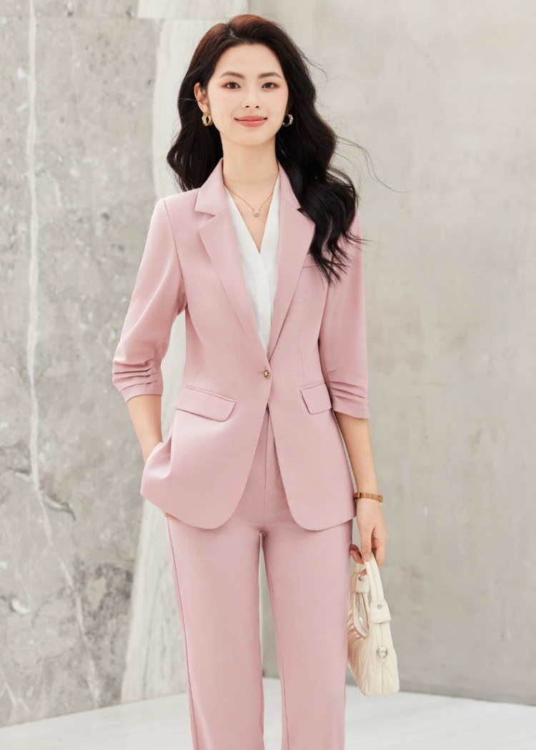 Summer business suit thin suit pants a set for women