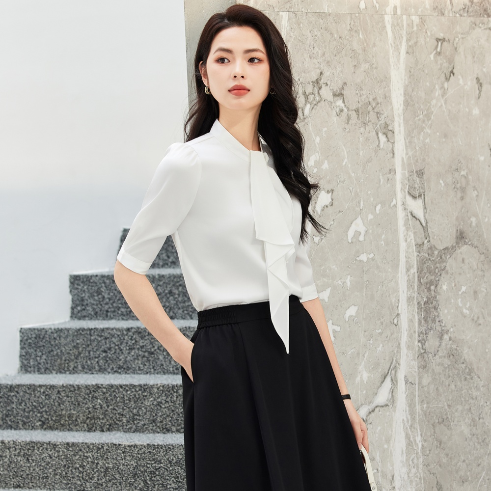 Summer streamer thin profession bow shirt