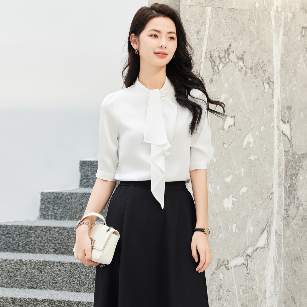 Summer streamer thin profession bow shirt