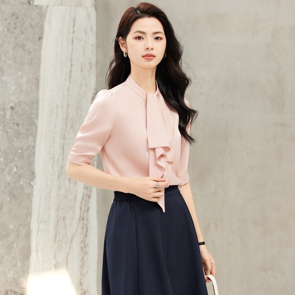 Summer streamer thin profession bow shirt