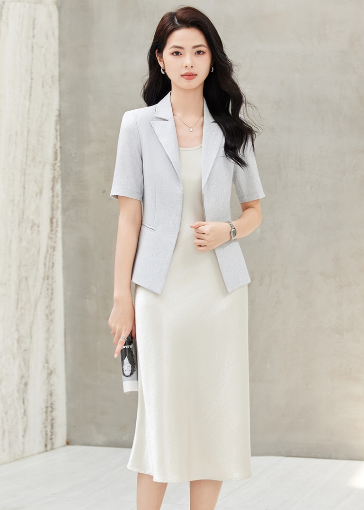 Summer thin business suit profession dress a set
