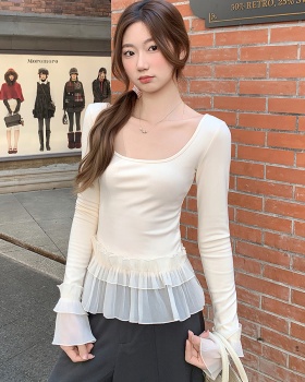 Spicegirl temperament tops U-neck slim T-shirt for women