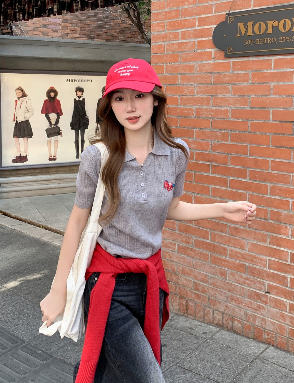 Temperament short sleeve sweater slim tops