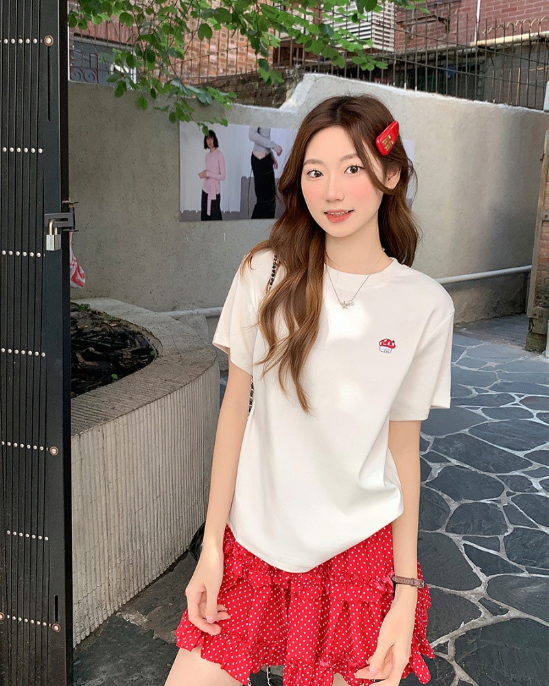 Slim simple small shirt all-match T-shirt for women