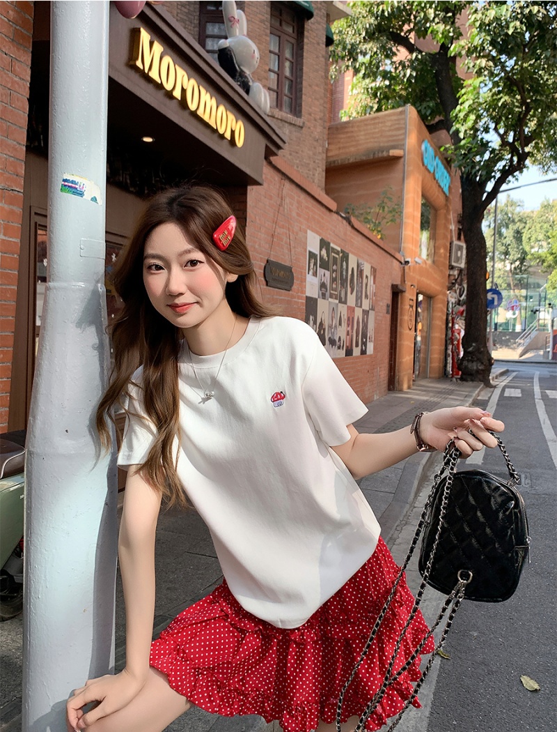 Slim simple small shirt all-match T-shirt for women