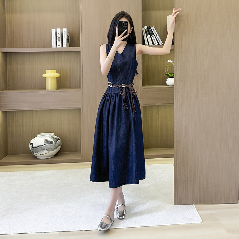 Loose A-line big skirt spring and autumn dress for women