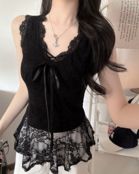 Summer splice vest enticement fixed belt for women