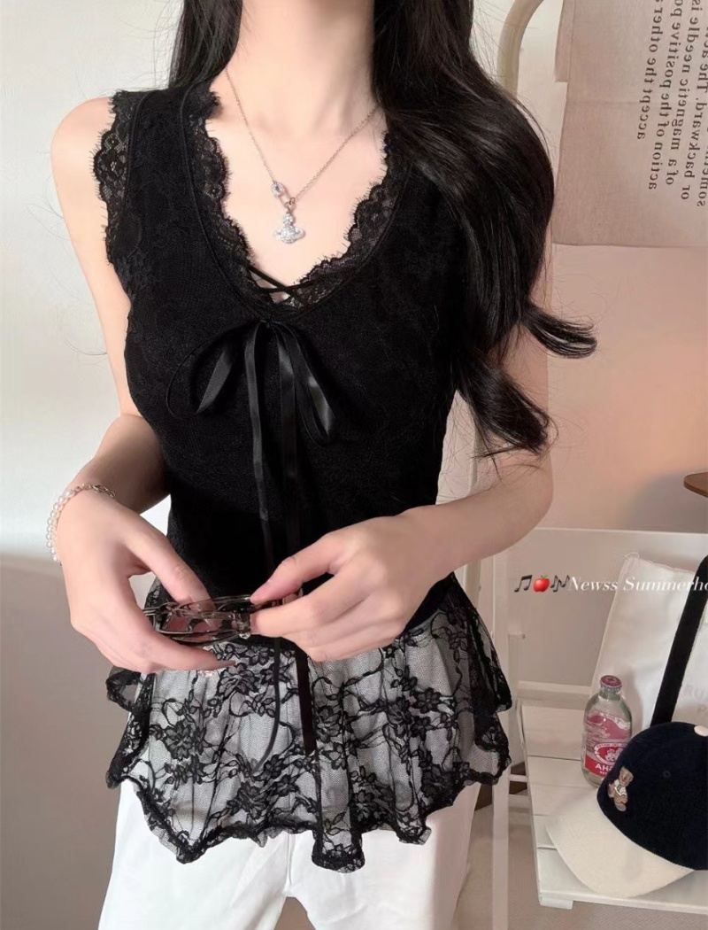 Summer splice vest enticement fixed belt for women