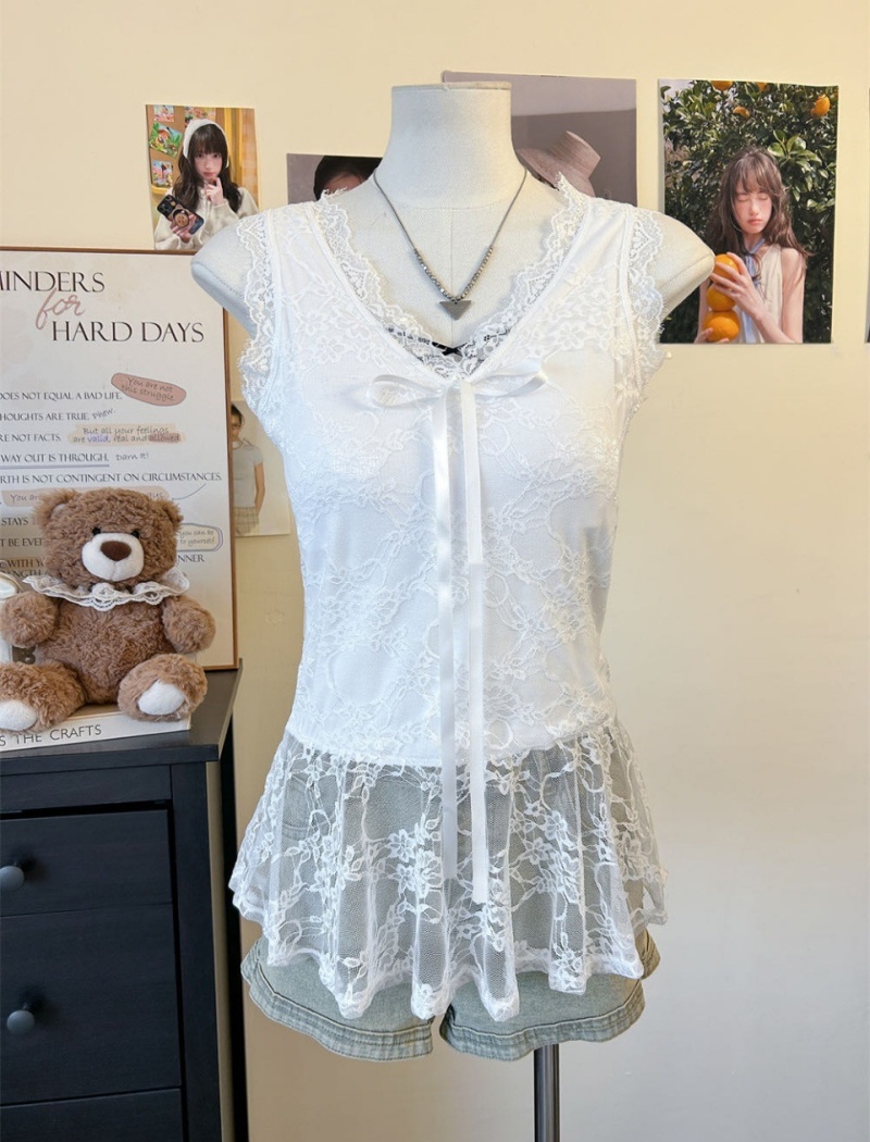 Summer splice vest enticement fixed belt for women