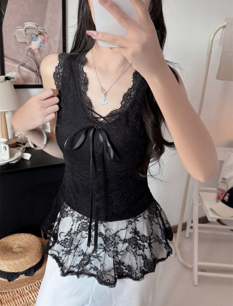 Summer splice vest enticement fixed belt for women