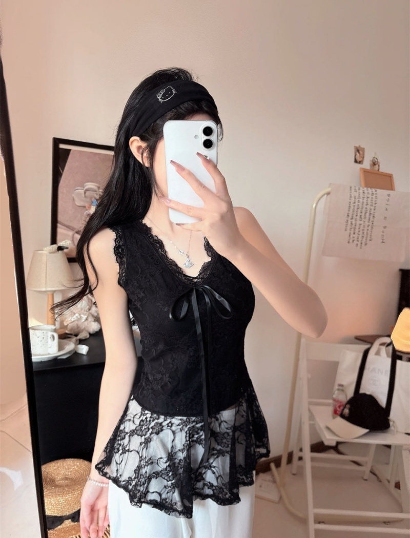 Summer splice vest enticement fixed belt for women