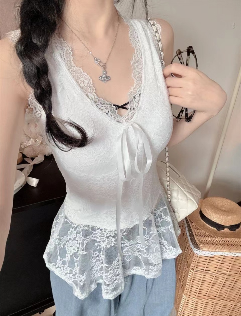 Summer splice vest enticement fixed belt for women