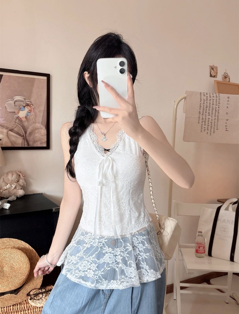 Summer splice vest enticement fixed belt for women