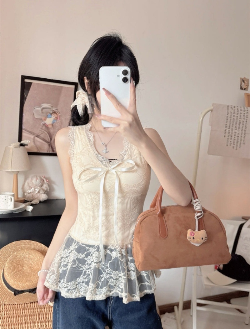 Summer splice vest enticement fixed belt for women