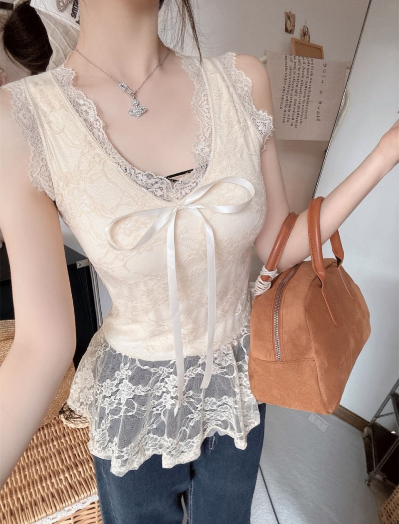 Summer splice vest enticement fixed belt for women