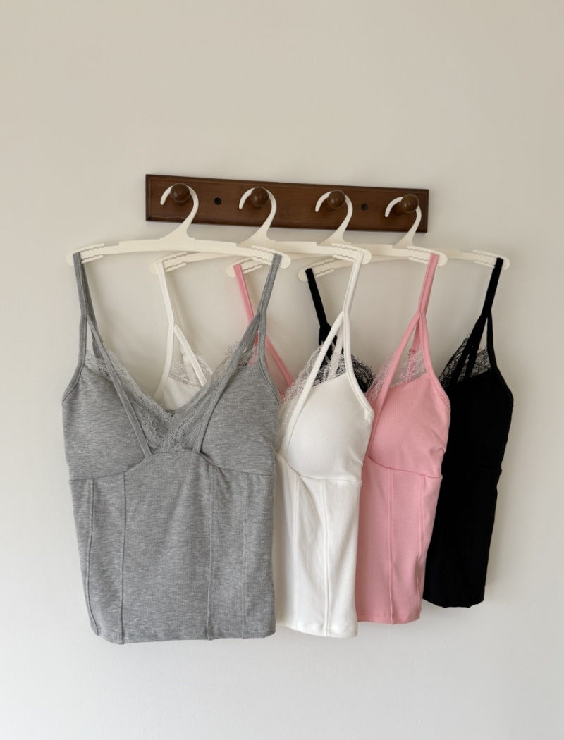 Stitching beauty back small sling sexy lace vest