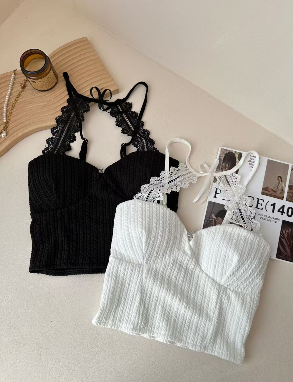 Frenum chest pad summer fixed belt sling halter vest for women