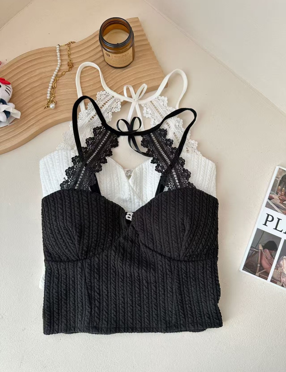 Frenum chest pad summer fixed belt sling halter vest for women