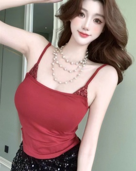 Chest pad summer fixed belt sling spicegirl vest for women