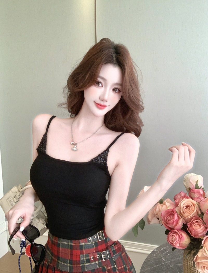 Chest pad summer fixed belt sling spicegirl vest for women