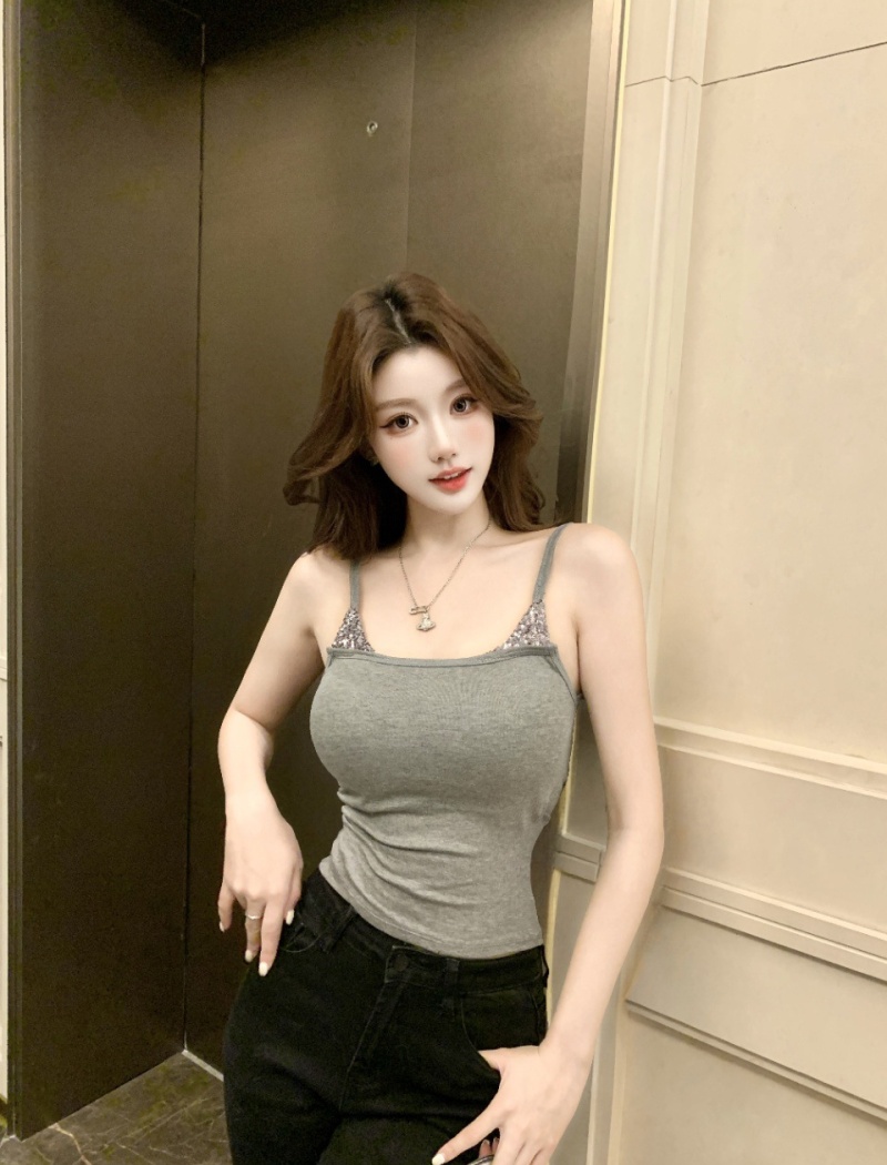 Chest pad summer fixed belt sling spicegirl vest for women