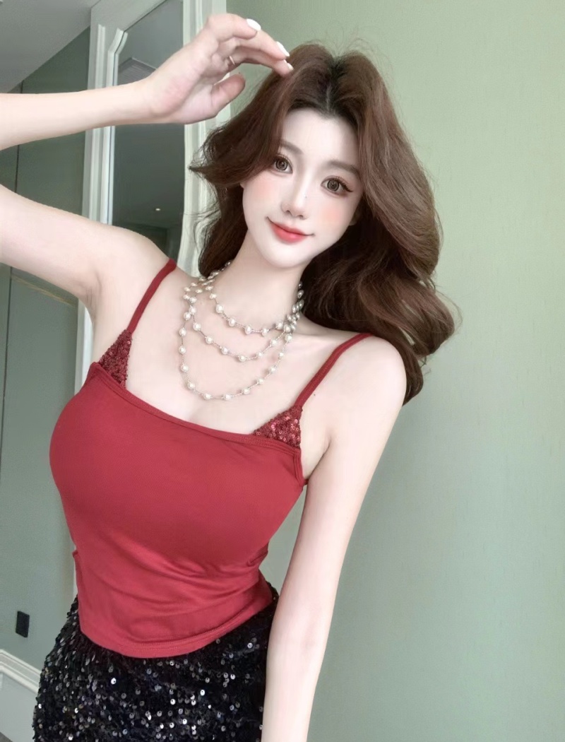 Chest pad summer fixed belt sling spicegirl vest for women