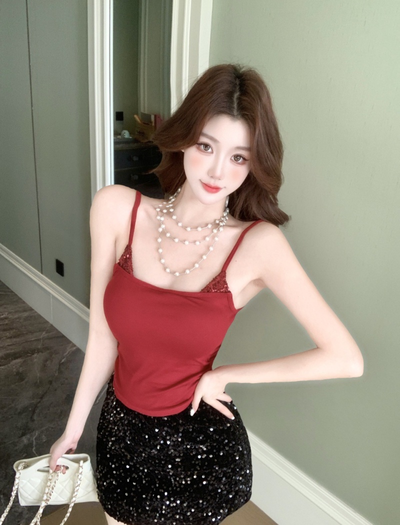 Chest pad summer fixed belt sling spicegirl vest for women