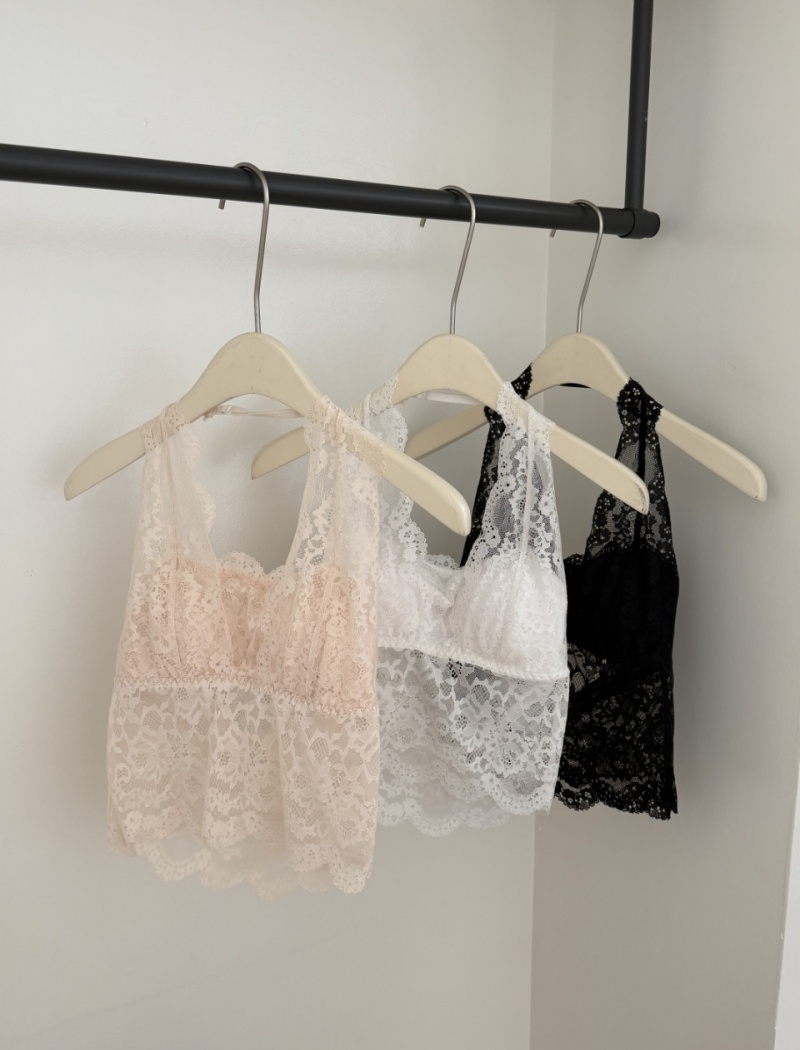 All-match frenum sexy summer fold halter slim sling lace vest