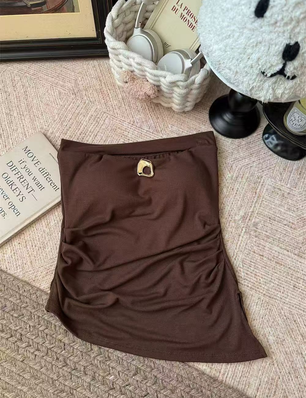 Inside the ride anti emptied not shoulder strap halter tops