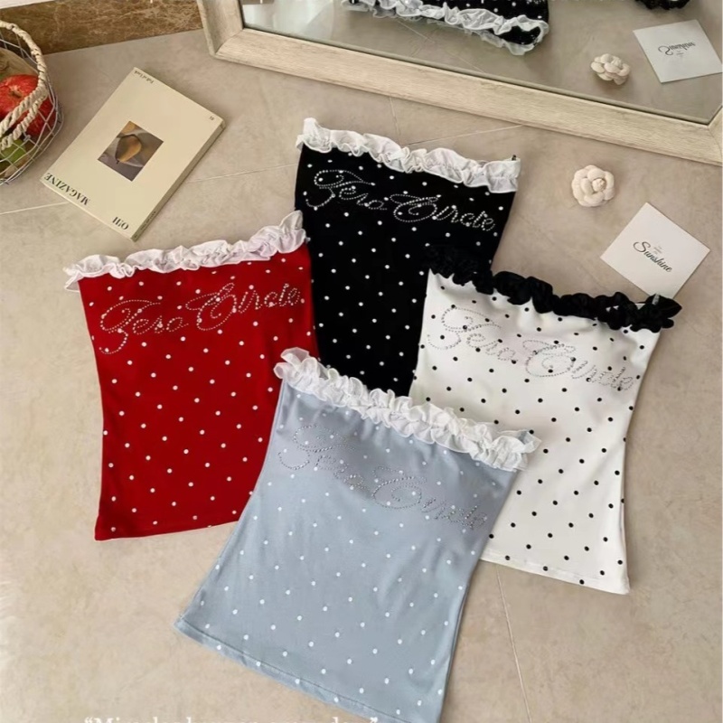 Integrated printing rhinestone with chest pad tops for women