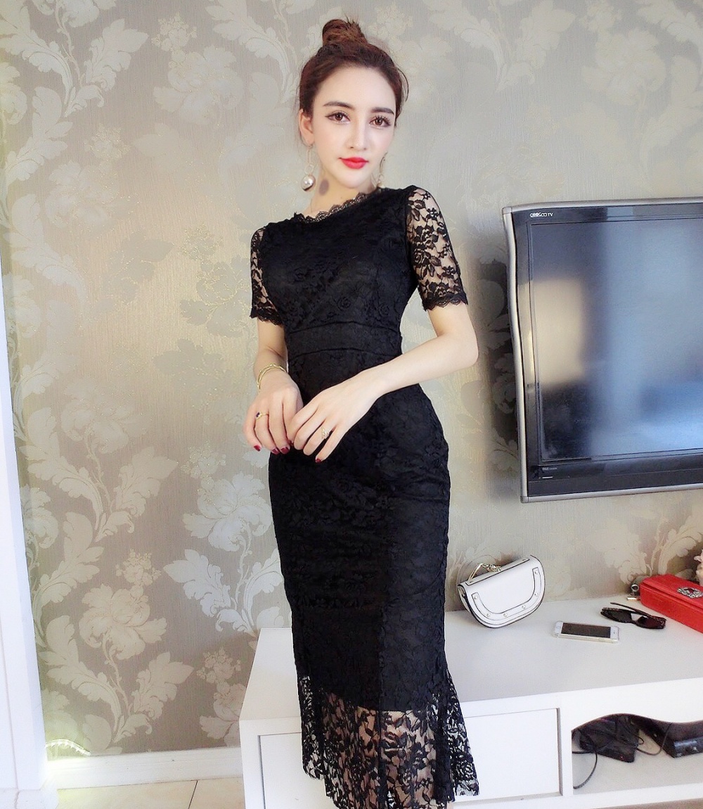 Slim pinched waist long dress bottoming package hip dress
